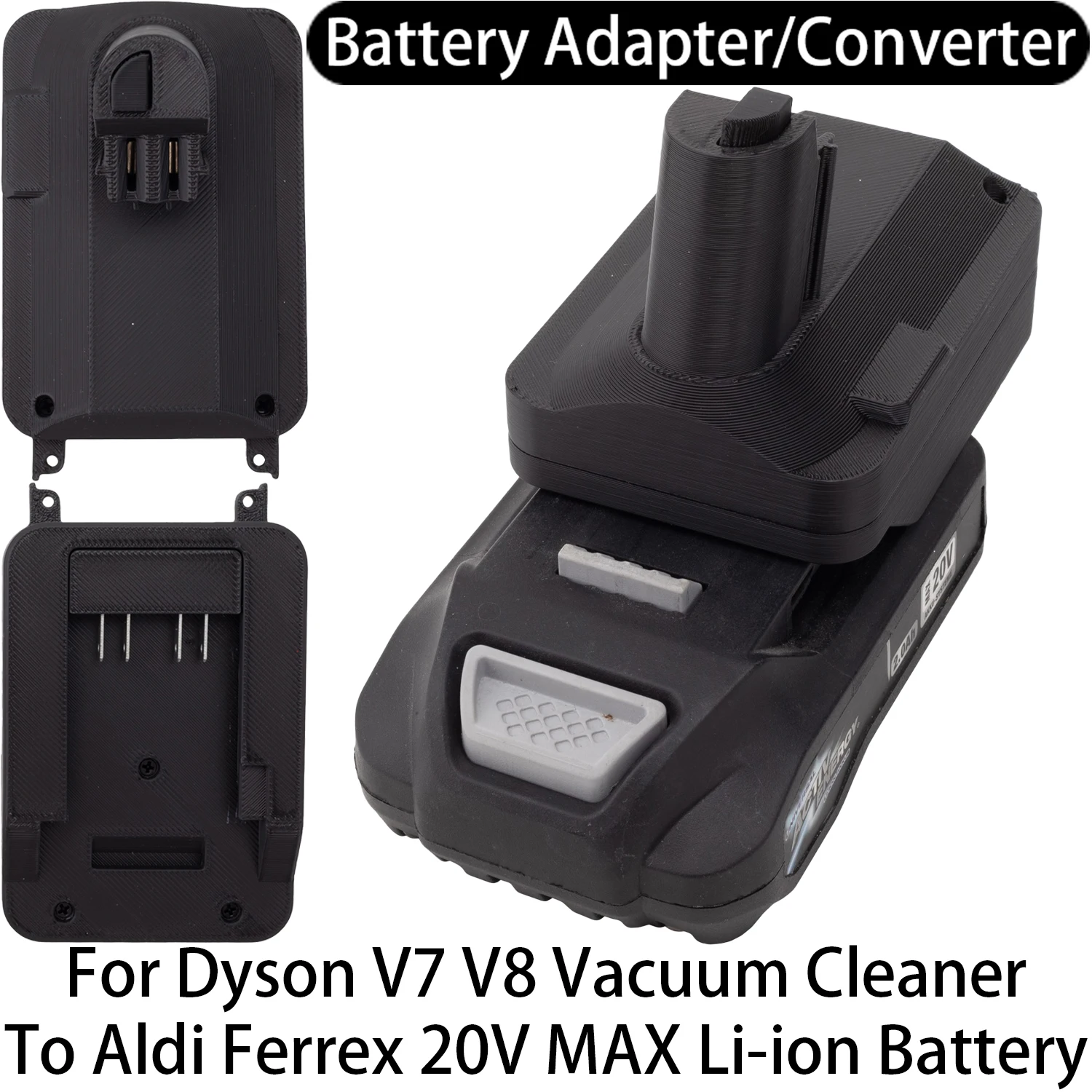 

Battery Adapter Converter For Dyson V7 V8 Vacuum Cleaner Tool To Aldi Ferrex 20V Li-ion Battery Adapter Power Tool Accessory
