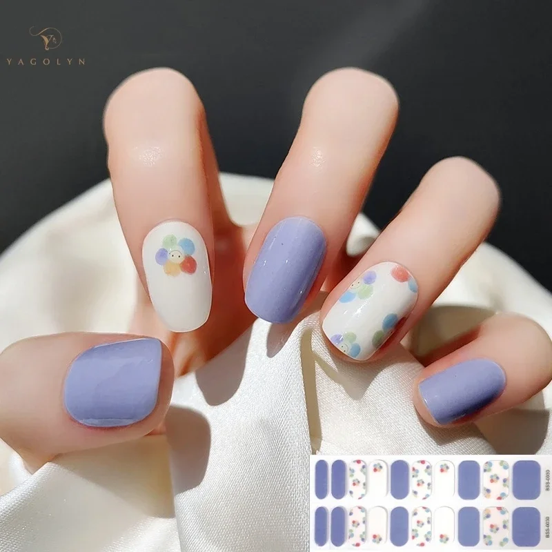 20 Tipps Französisch Nagel Charm Stick halb gehärtet Gel Aufkleber Design Full Stick langlebige Nail Art Aufkleber Nagel Öl Film Aufkleber