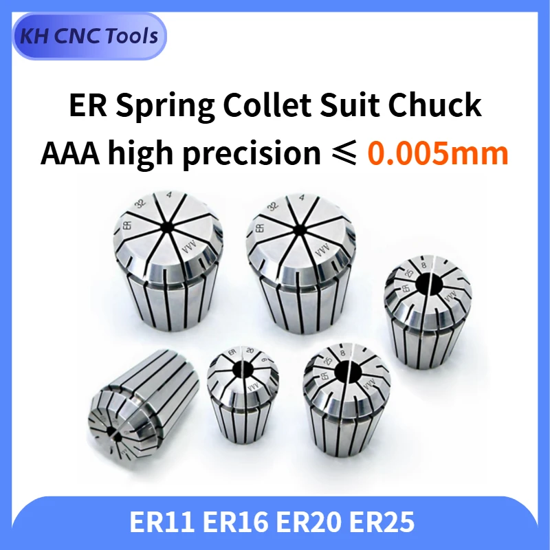 

KH CNC ER11 ER16 ER20 ER25 ER32 ER40 Цанговый патрон Гравировальный станок Шпиндель Фреза Токарный станок с ЧПУ Инструмент Сверлильные цанги Патрон ER