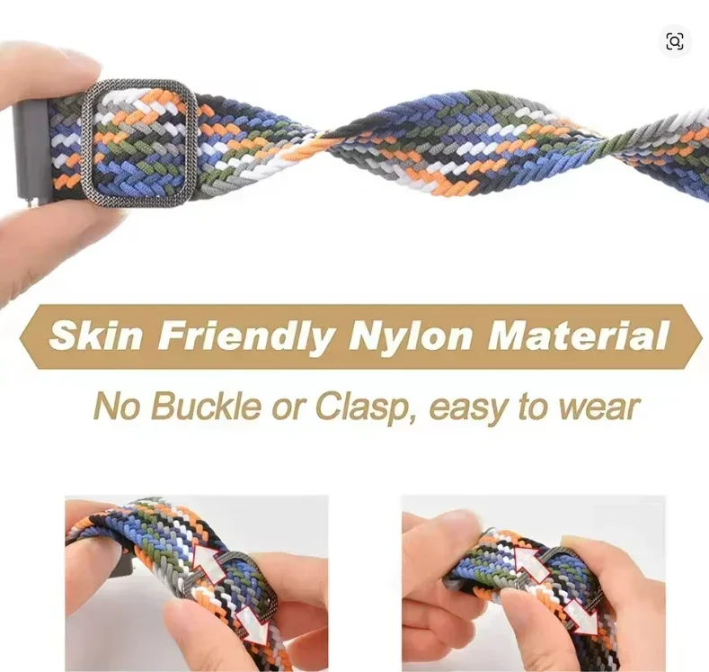 22mm 20mm Watch Strap For Vivoactive 6 5 4 Nylon Band Venu 3 2 SQ/Forerunner 570 165 245 255 Braided Bracelet Replace Wristband