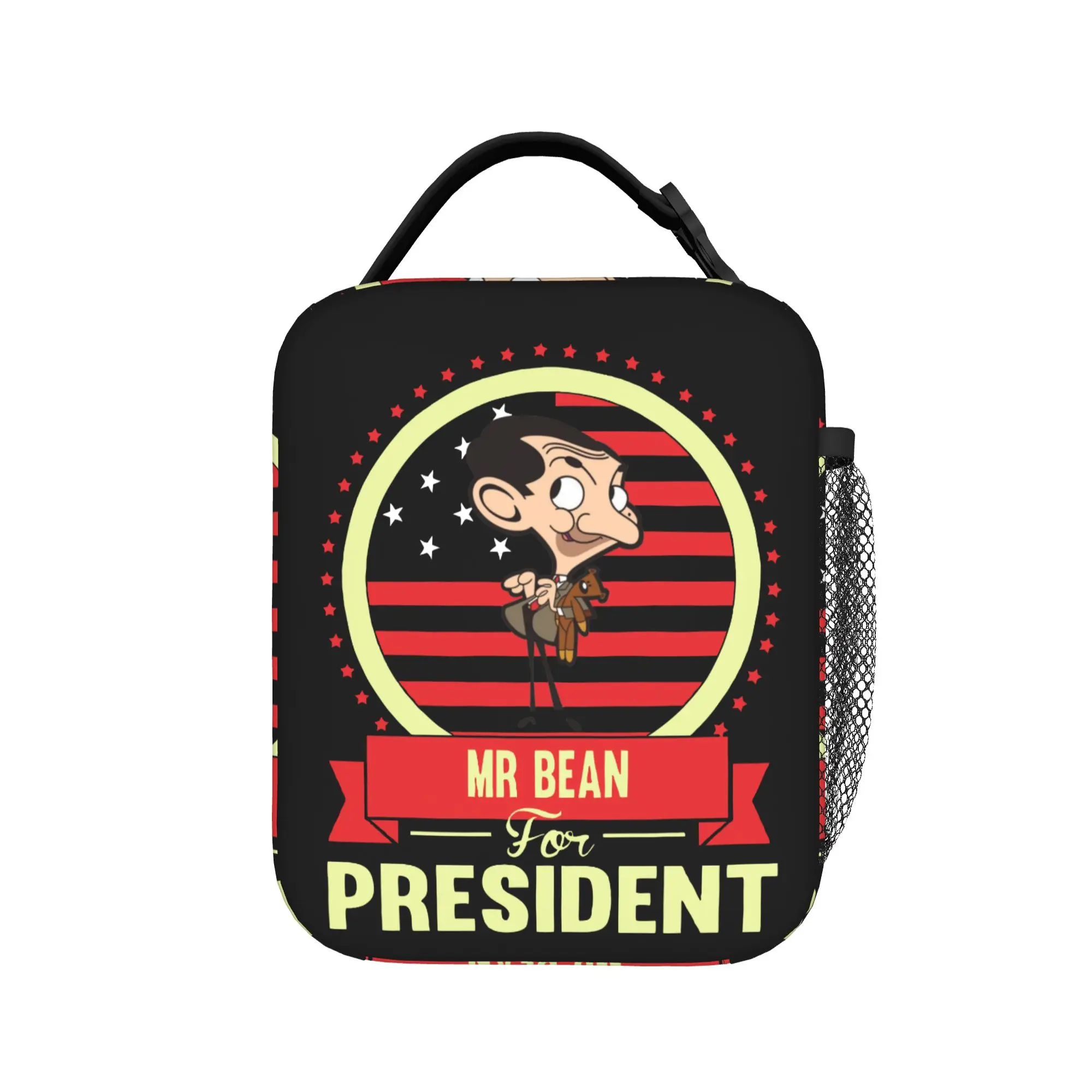 Mr Bean&Teddy Bear Insulated Lunch Bag Thermal Bag Reusable,Lunch Container Comedy Master Leakproof Tote Lunch Box Travel