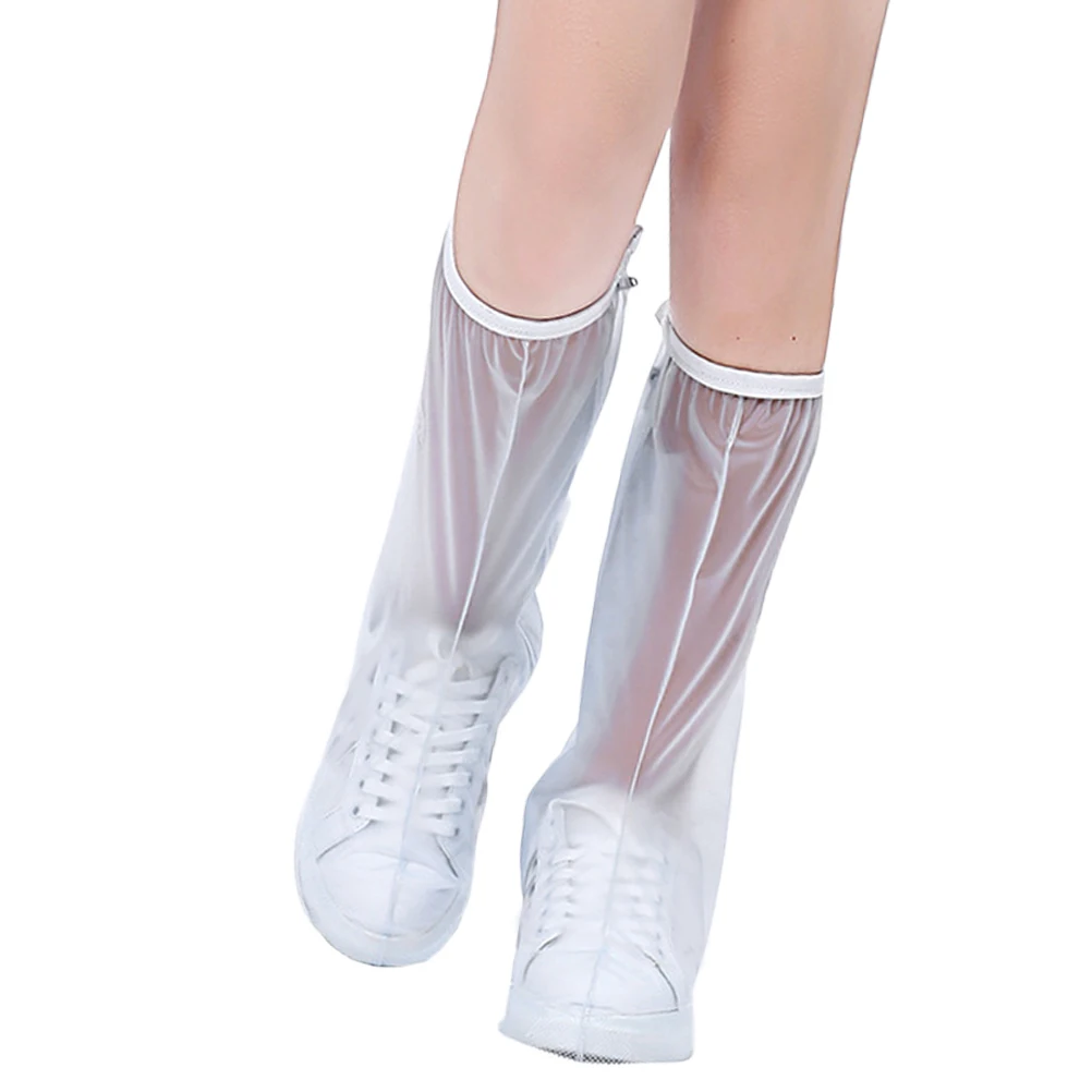 

Waterproof Shoe Covers Hot Pressed Long Rainproof Shoe Protector Outdoor Work Lightweight Anti-Slip Sizes White