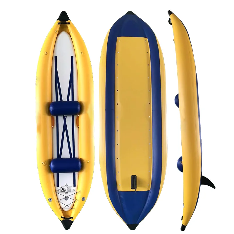 Factory direct supply PVC 2 Person Fishing Kayak Inflatable Kayak PVC Double Layer Drop Stitch Kayak