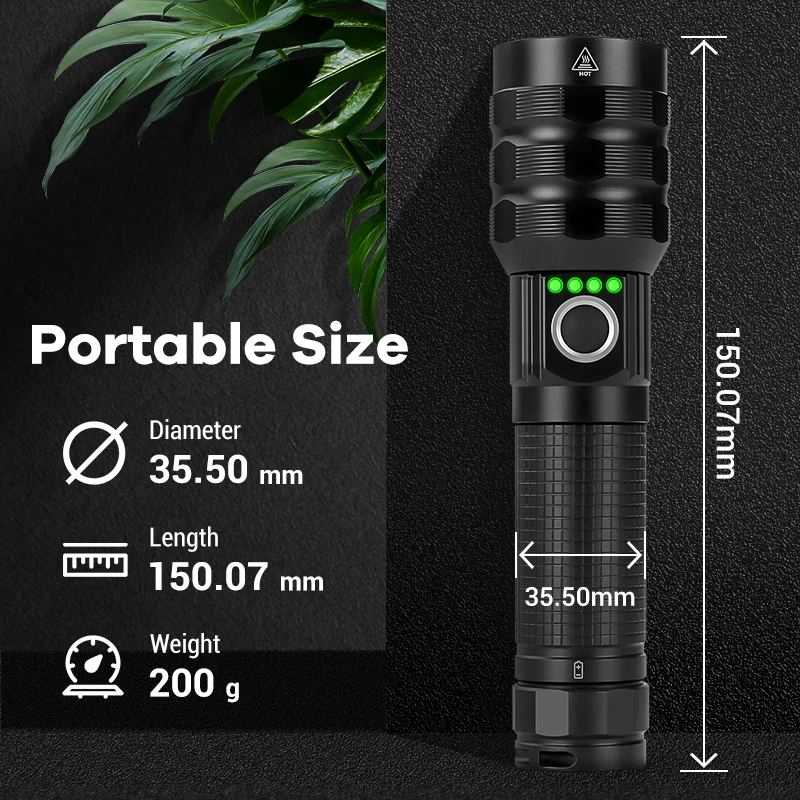 

A-BF SST40 Flashlight rechargeable Outdoor IP64 Waterproof Professional Multiple Lighting Modes 373M Distance Four Speed Led