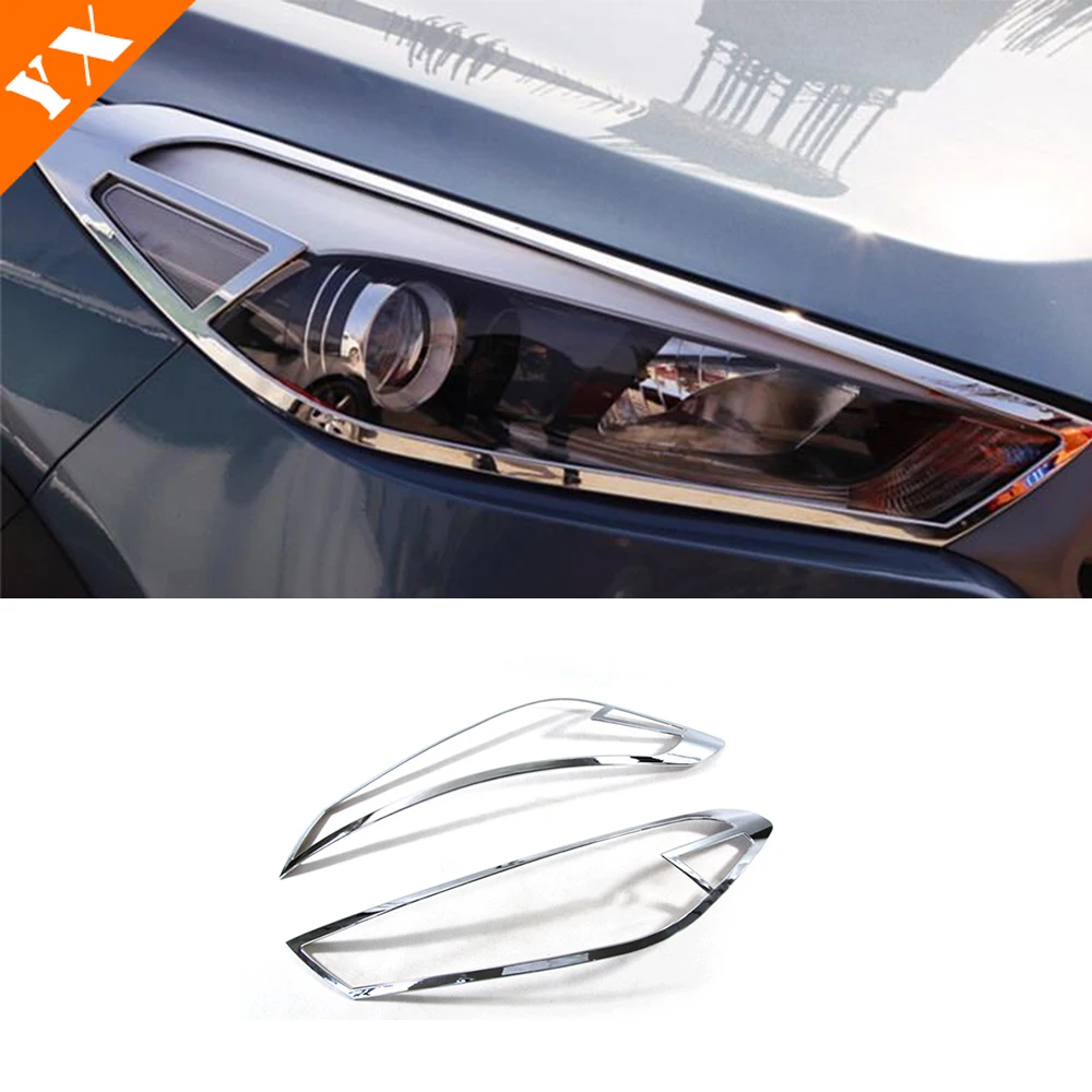 Full Set Chrome Car Headlight Tail Light Trim Front Rear Fog Light Cover Wiper Side Mirror Cover For Hyundai Tucson 2015-2018