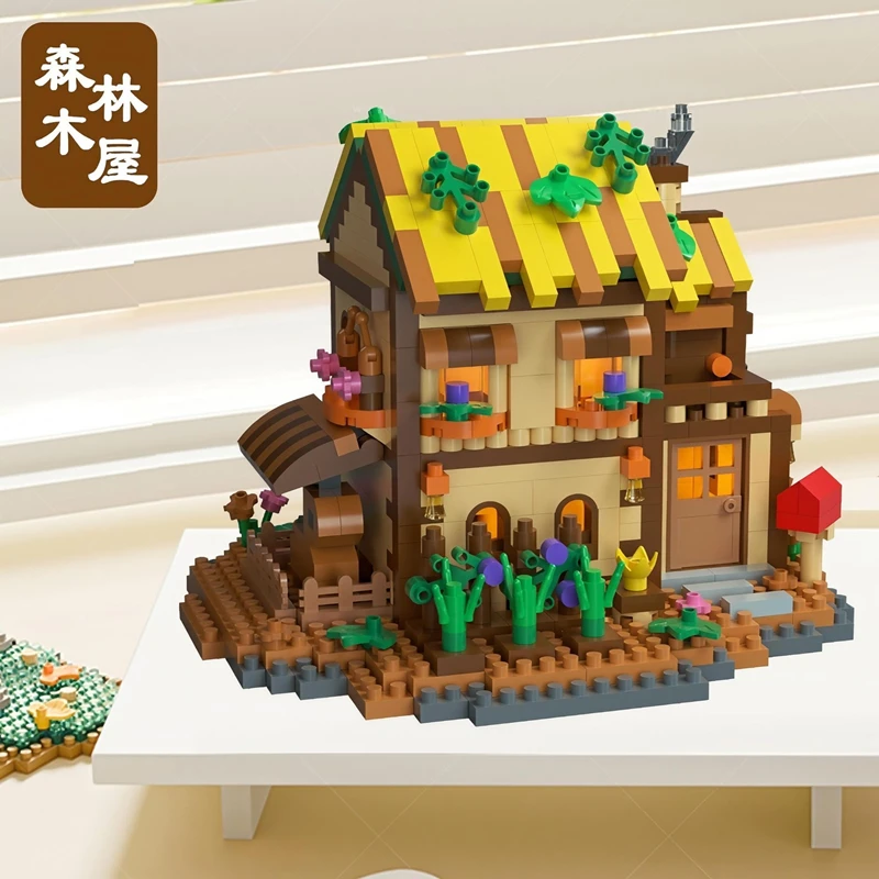 Houten huis straatbeeld puzzel geassembleerde bouwstenen voor jongens en meisjes kinderspeelgoed desktop ornamenten vakantiecadeaus