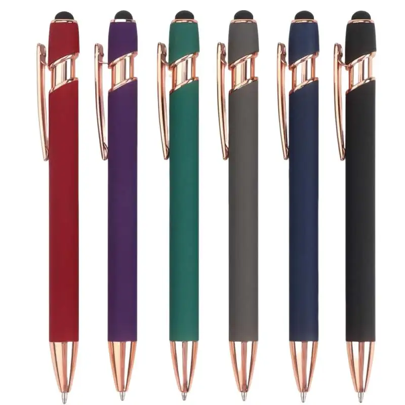 5-10 قطع قلم معدني، قلم حبر جاف 2 في 1 قابل للسحب 1.0 مم حبر أسود، كتابة سلسة لشاشات اللمس وديكور المكتب #5