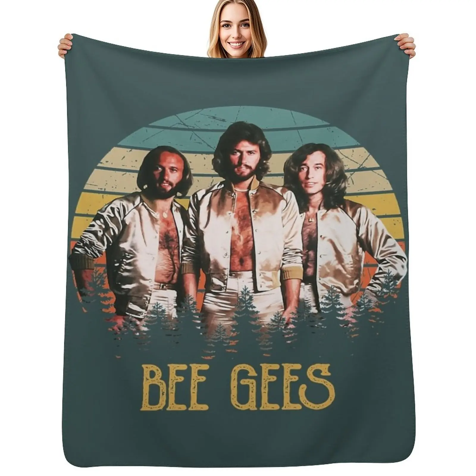 

Vintage Live Andy Bee Gees Band 80s Gift Men Women Throw Blanket Lightweight Warm Blanket for Travel Camping