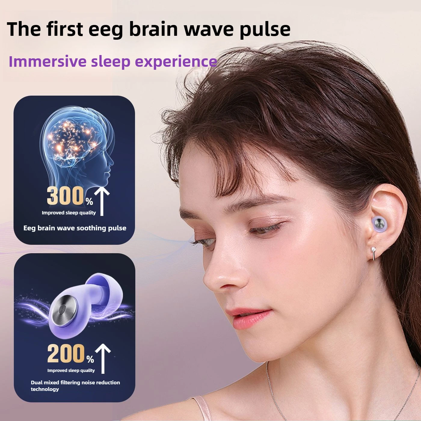 Noise-canceling sleep earbuds don't hurt to wear for a long time, noise-canceling silicone small ear canal earbuds