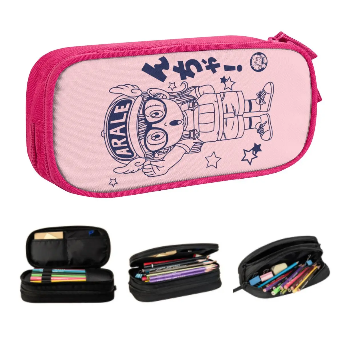 

Custom Cute Dr Slump Manga Pencil Case for Girls Boys Large Capacity Robot Arale Pencil Bag School Accessories