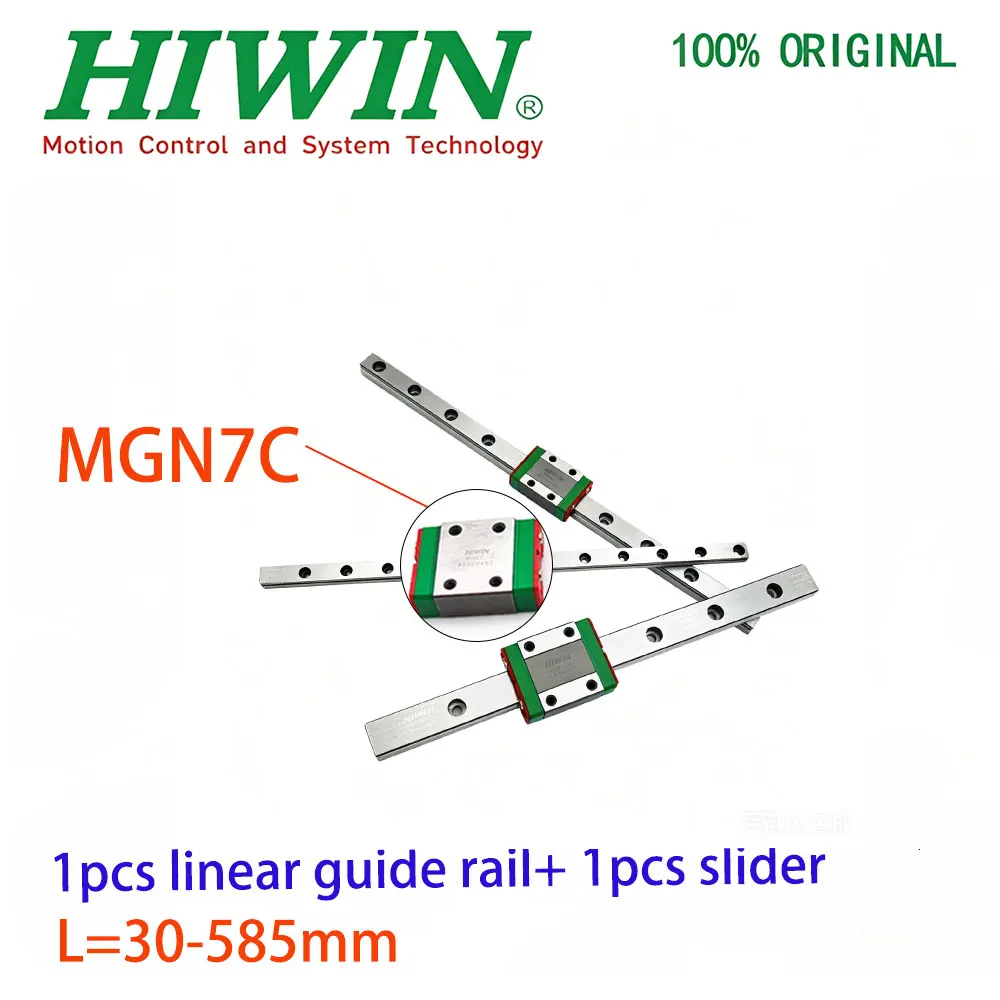 

HIWIN New Original Genuine 1 Piece MGN7 Micro Linear Guide Rail 30-585mm+1 Piece MGN7C Slider Accessory Suitable for 3D Printer