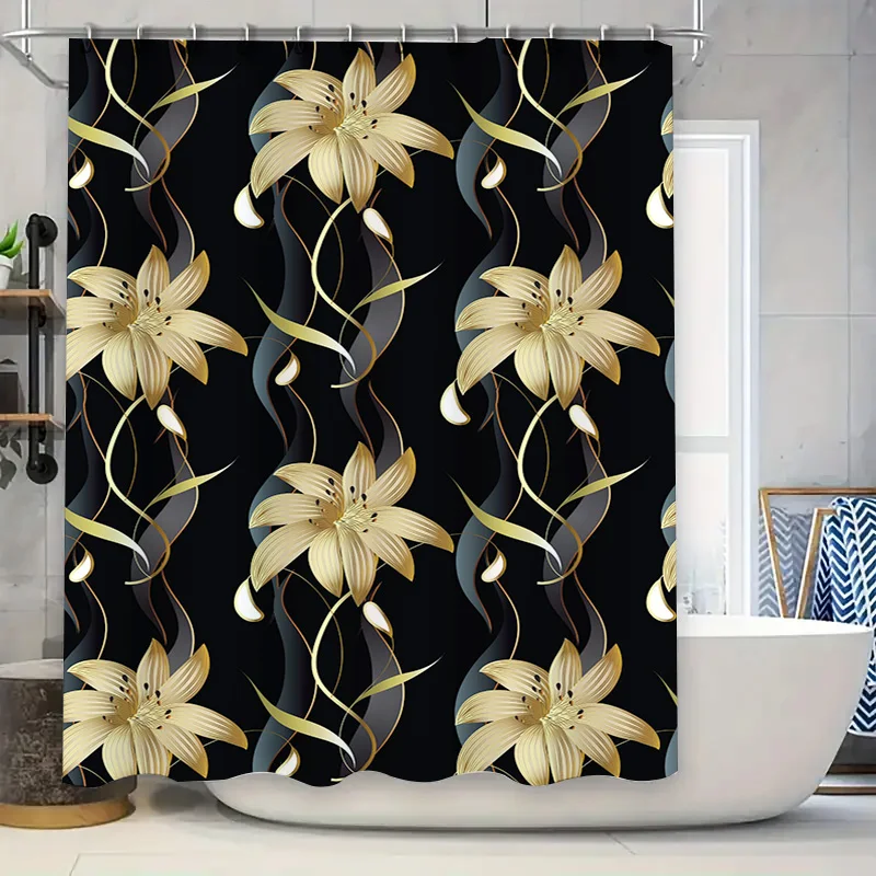 

Luxury Shower Curtain Set Sunbeams Through Forests Print Waterproof Fabric 3D Bath Room Decor for Home Living Spaces Decoration