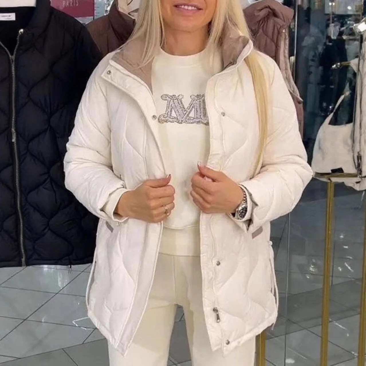 

Короткая утолщенная хлопковая куртка с эффектом похудения, свободный крой, новый стиль, женское модное хлопковое пальто на весну