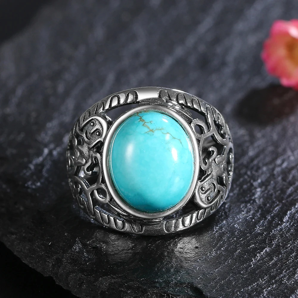 Винтажные кольца с натуральным – обзор и цена Turquoise Stone Ring