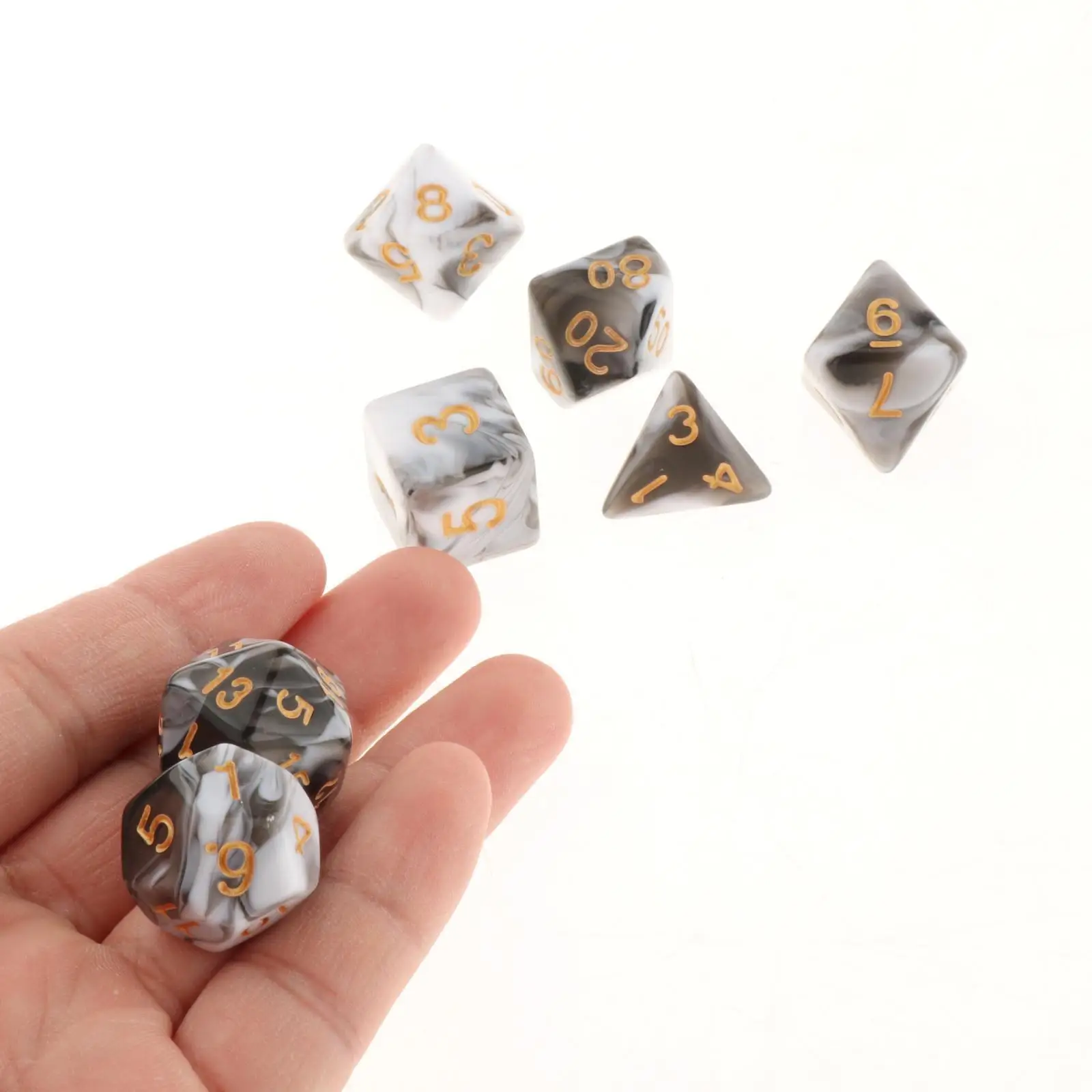 Polyhedral Dice Board Games Double-Colors Family Games for Dnd Rpg Mtg White Black