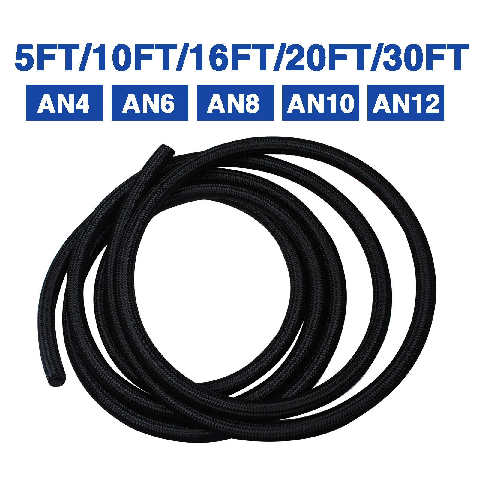 

CPE AN10 Nylon Thread Weaving Oil Pipe Modification CPE Oil Pipe Length 5FT/1.5m; 10FT/3m; 16FT/5m; 20FT/6m; 30FT/9m Black