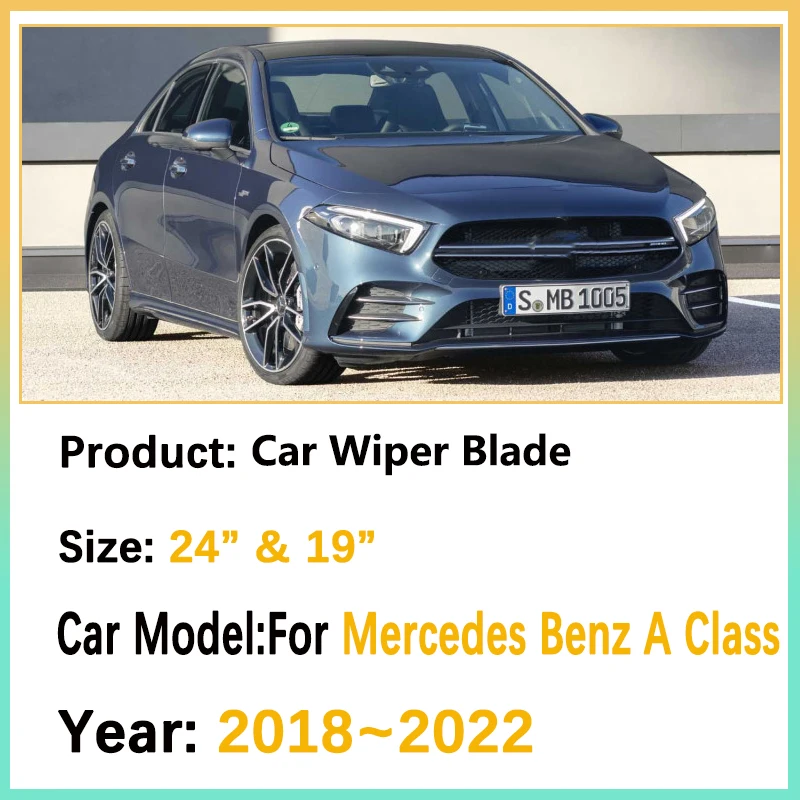 

Автомобильный стеклоочиститель для Mercedes Benz A Class W177 2018 ~ 2022 A180 A200, передний гибридный резиновый стеклоочиститель, щетка для окон, аксессуары