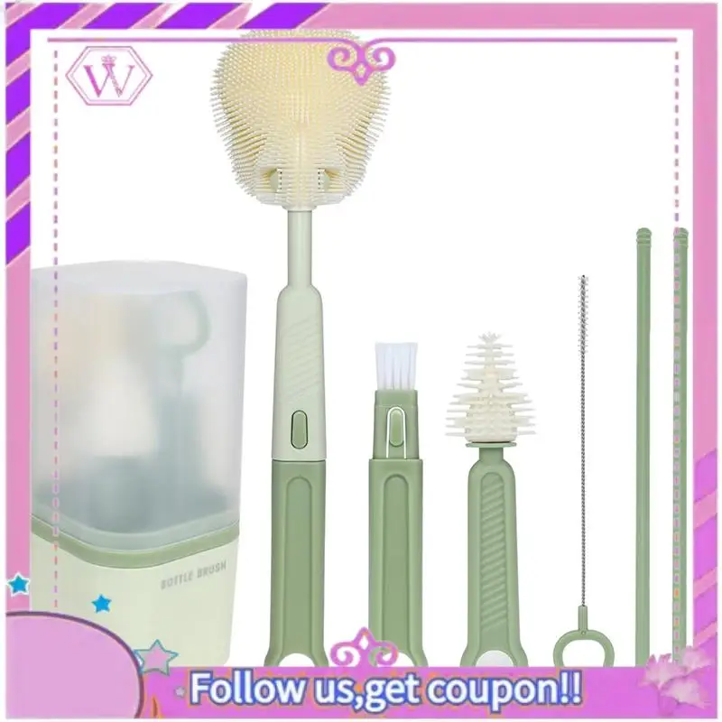 

Upgraded Silicone Child Cup Brush Includes Child Bottle Brush Nipple Brush Wait Portable And Travelfriendly B