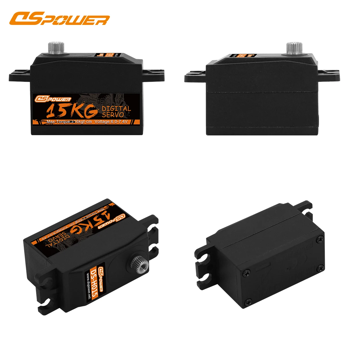 Engranaje metálico de cuerpo corto DSpower 15KG 180 ° /300 °   Servomotor Digital estándar de alto par para coche RC 1:10, avión, Dron, Robot, barco