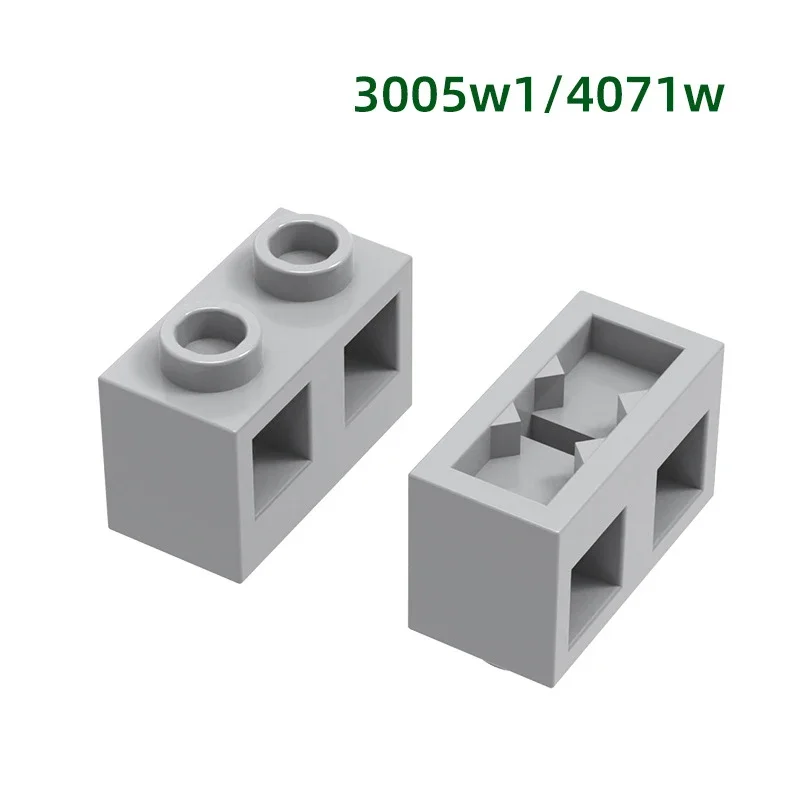 MOC 10PCS 14071W Through-Hole Square Bricks 3005W Special 2-Holes Adaptive Building Block Toy Adults Boys Special Day Gift