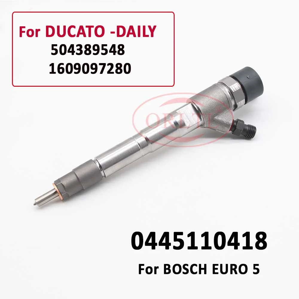 4 Pieces 5801594342 ORLTL Diesel Injector 0445110418 Nozzle 504389548 Diesel Injection 1609097280 for Bosch IVECO DUCATO DAILY