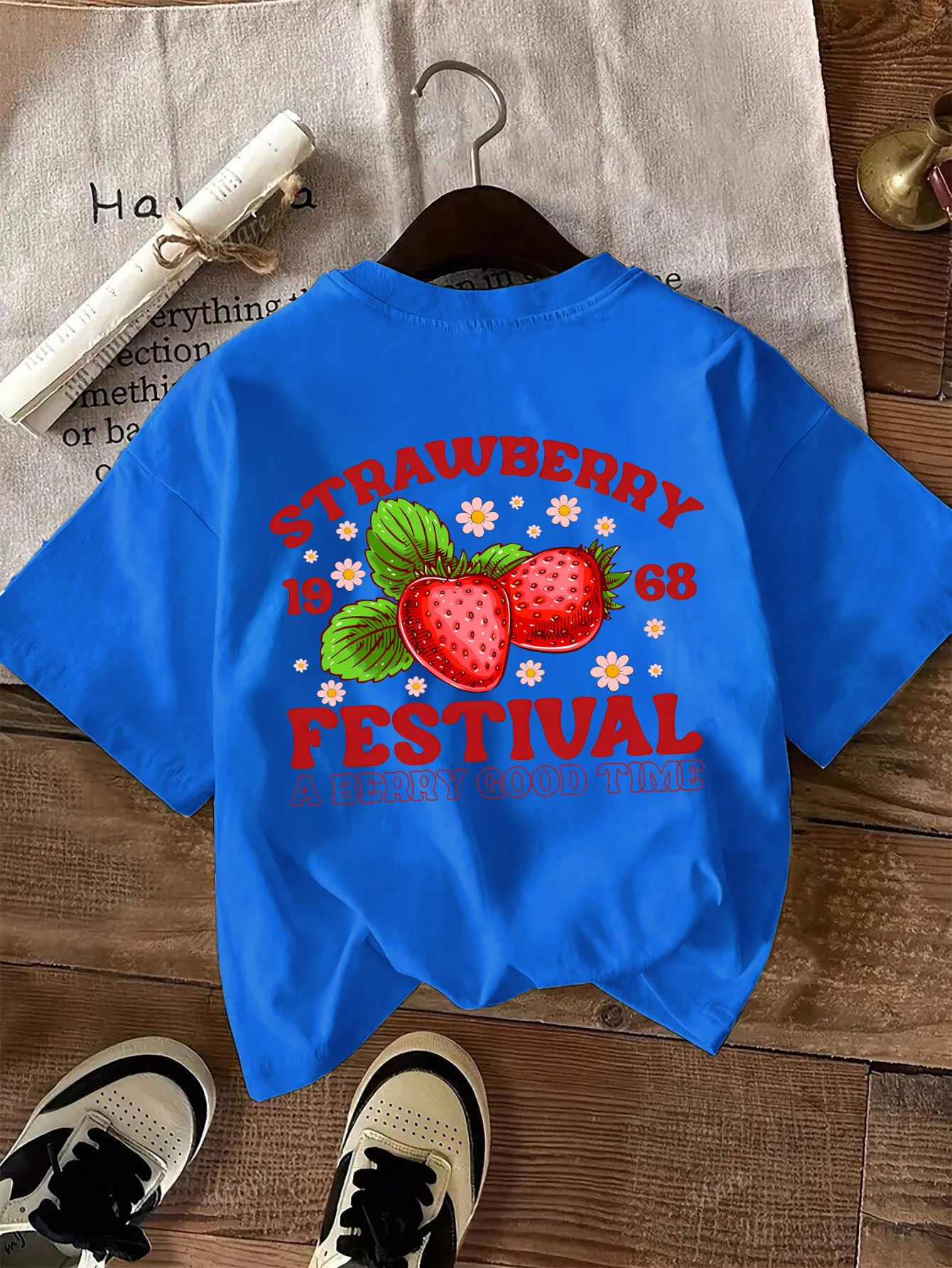 

Strawberry Festival A Berry Good Time Design Basics T-Shirt Woman Sportwear Cotton Comfortable Clothes Casual Loose Unisex Top