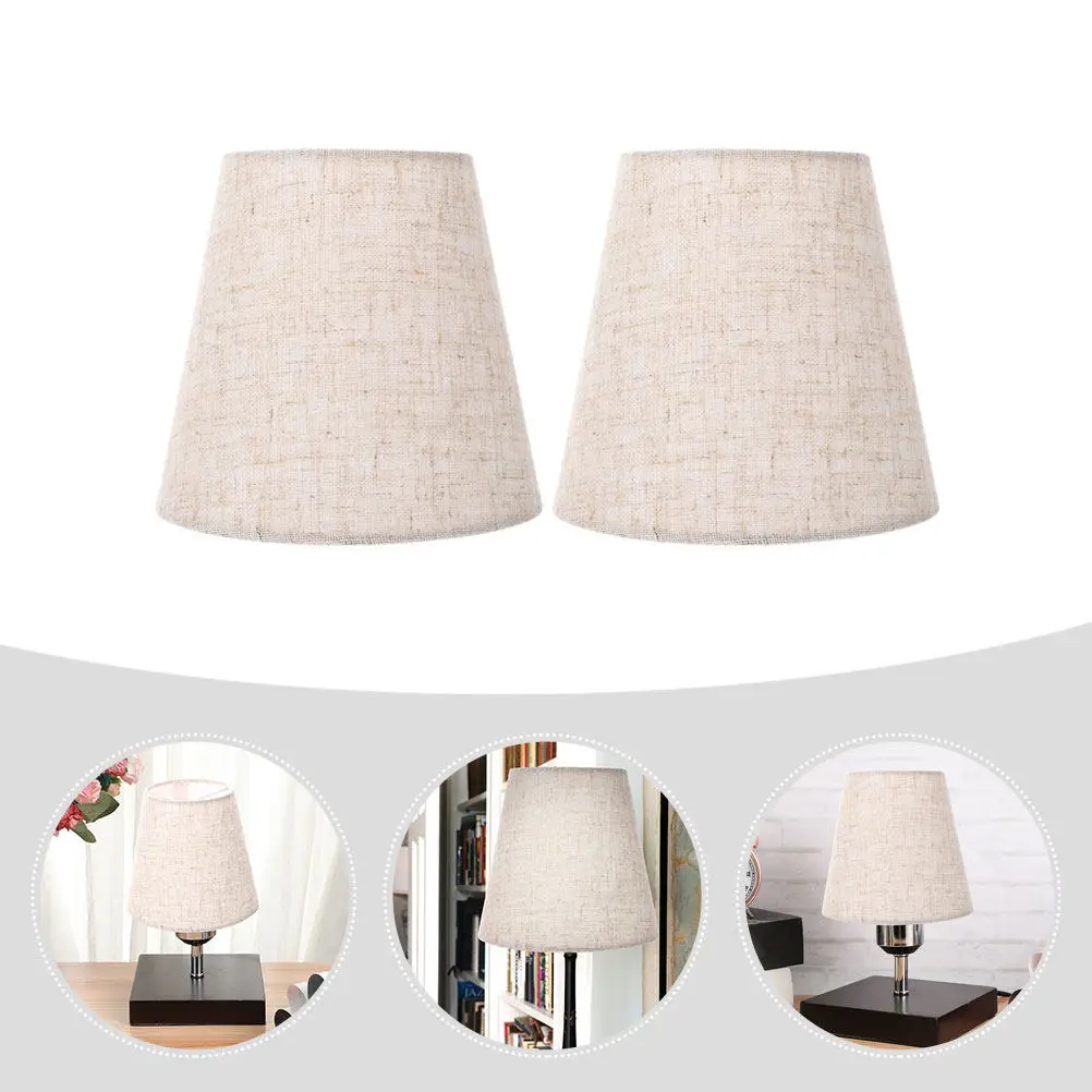 2Pcs Cloth Craft Lamp Shade Dustproof Indoor Lampshade Decorative Light Cover Home Bar Restaurant Hotel Lamp Decor Accessory