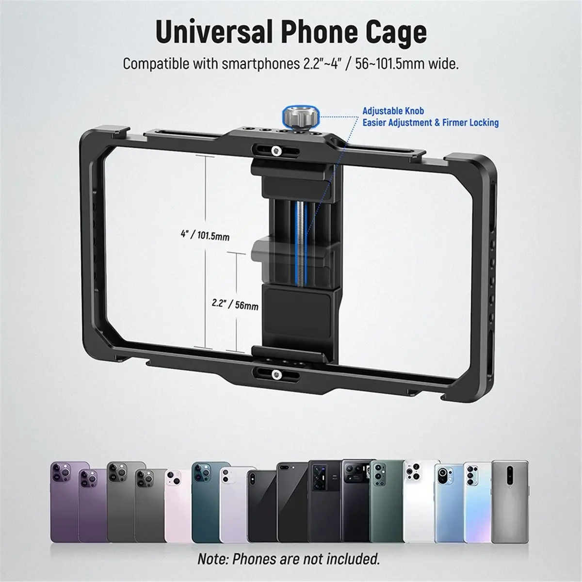 High Performance Universal Phone Cage Video Rig with Bluetooth Shutter Side Handle Grips for 17 15 Pro Max 15 Pro Galaxy S24 Ult