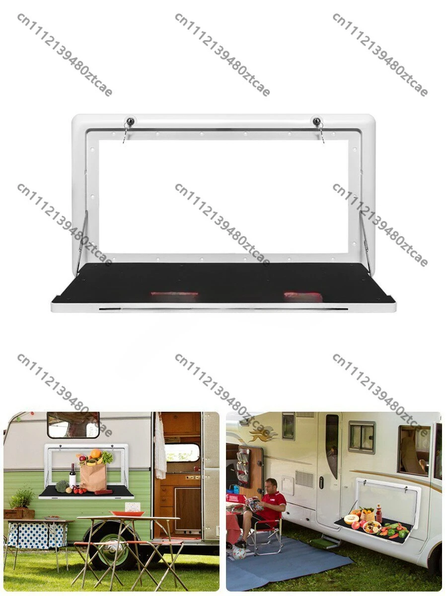 RV Exterior Foldable Lockable Table Aluminum Extension Board Camper Wall Mount Desk