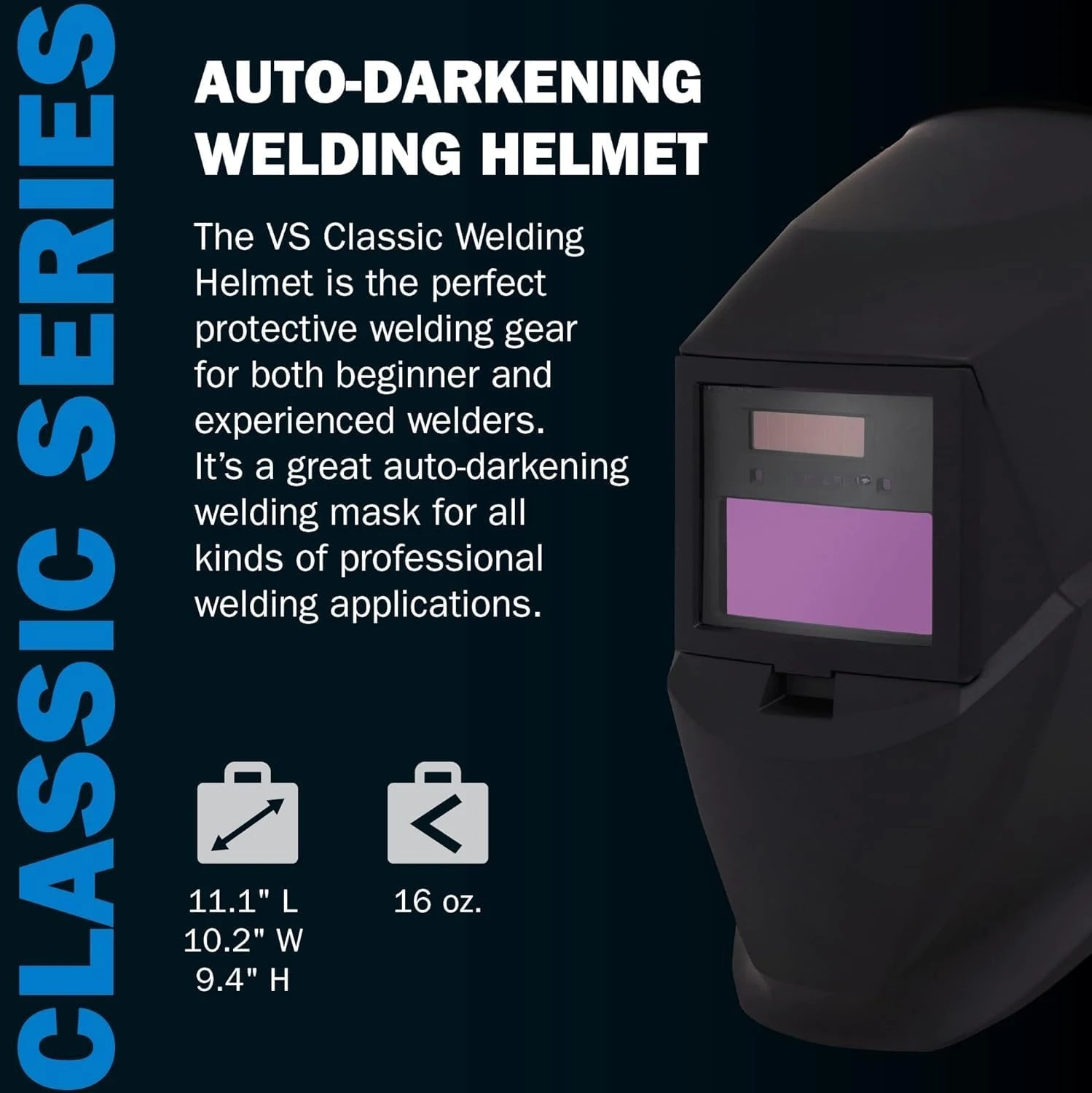 287803 خوذة لحام كلاسيكية من السلسلة VS، خوذة لحام داكنة تلقائية، جودة بيع سوداء · ساخنة