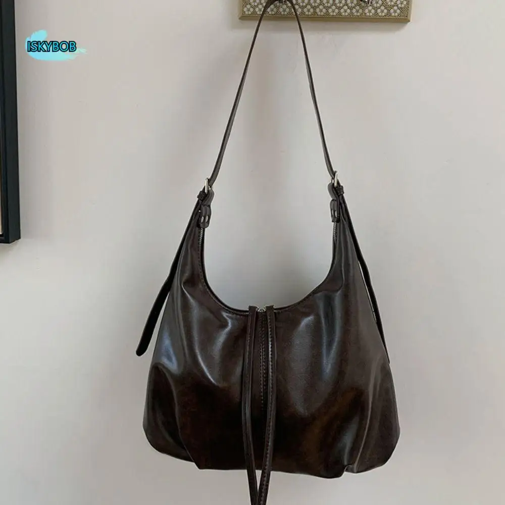 

Casual Large Capacity Pu Shoulder Bag Fashion Brown Tote Bag Handbag Korean Style Ladies Crossbody Bag Girls