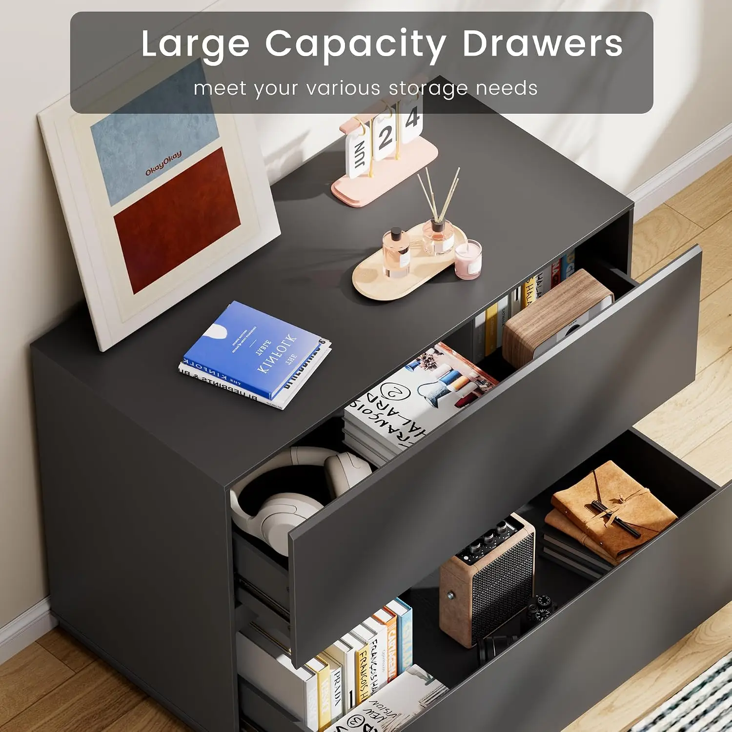 2 Drawer Lateral File Cabinet for Home Office Storage, 31.5W*28.7H, Customized