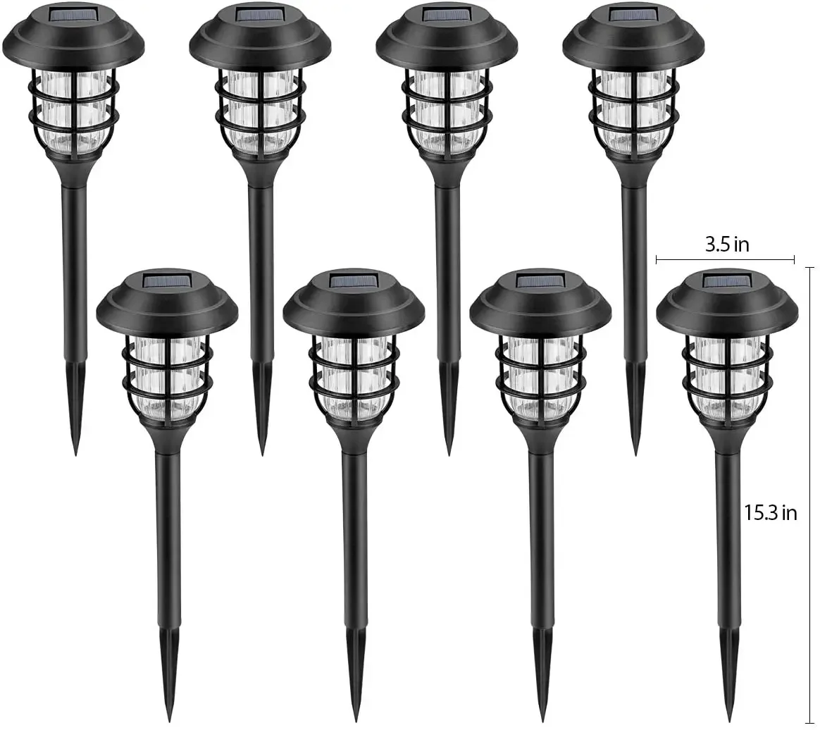 Solpex 8 Pack Solar Pathway Lights Outdoor, Solar Powered Garden Lights, Waterproof Led Path Lights for Patio