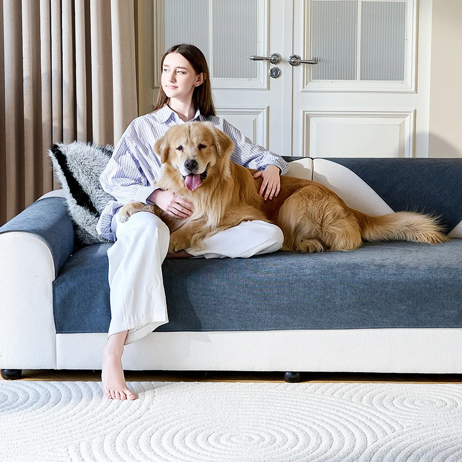 Minimalist Chenille Fabric Sofa Seat Cover Universal Non-Slip Couch Towel Furniture Protective Slipcover Cushion Pad