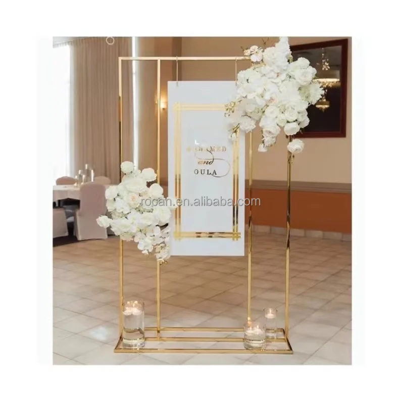 

Stainless Steel Wedding Arch Backdrop Stand for Wedding Flower Arrangements Balloon Decorations