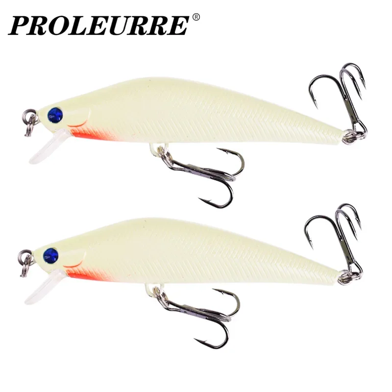 

1 Pc Minnow Luminous Fishing Lure 8cm 8g Night Artificial Hard Bait With 6# Treble Hooks Crankbait for Pike Carp Bass Tackle