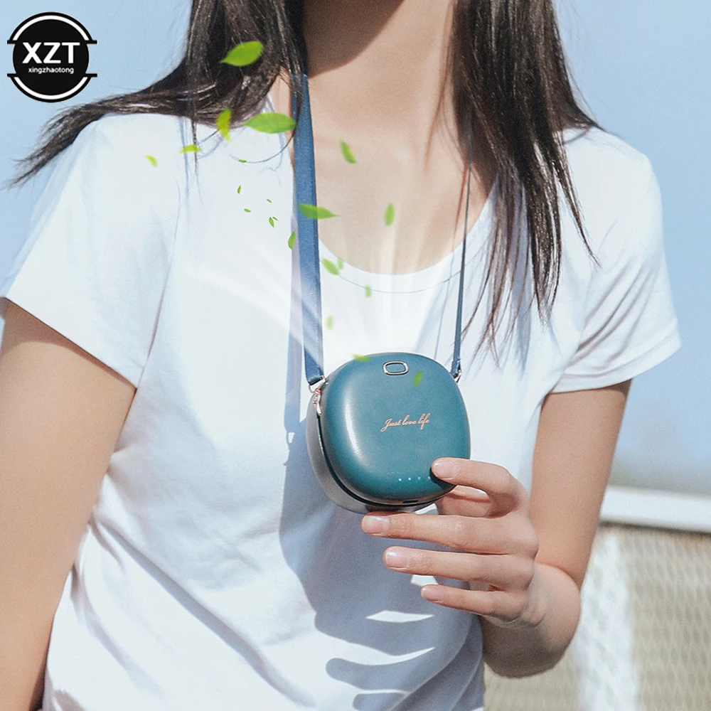 2023 New Mini Portable Hanging Waist Neck Fan Hands Free USB 3 Speed Adjustable Air Cooler Drop Shipping Summer Outdoor