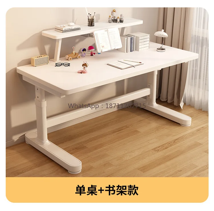 Wholesale solid wood desk plus thick legs modern simple lifting large white table children's study table