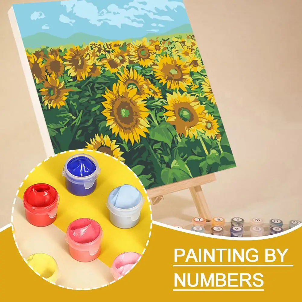 Pittura a olio con i numeri girasole per adulti pittura con i numeri dipingi animali immagine su tela fai da te decorazioni per la casa dipinte a