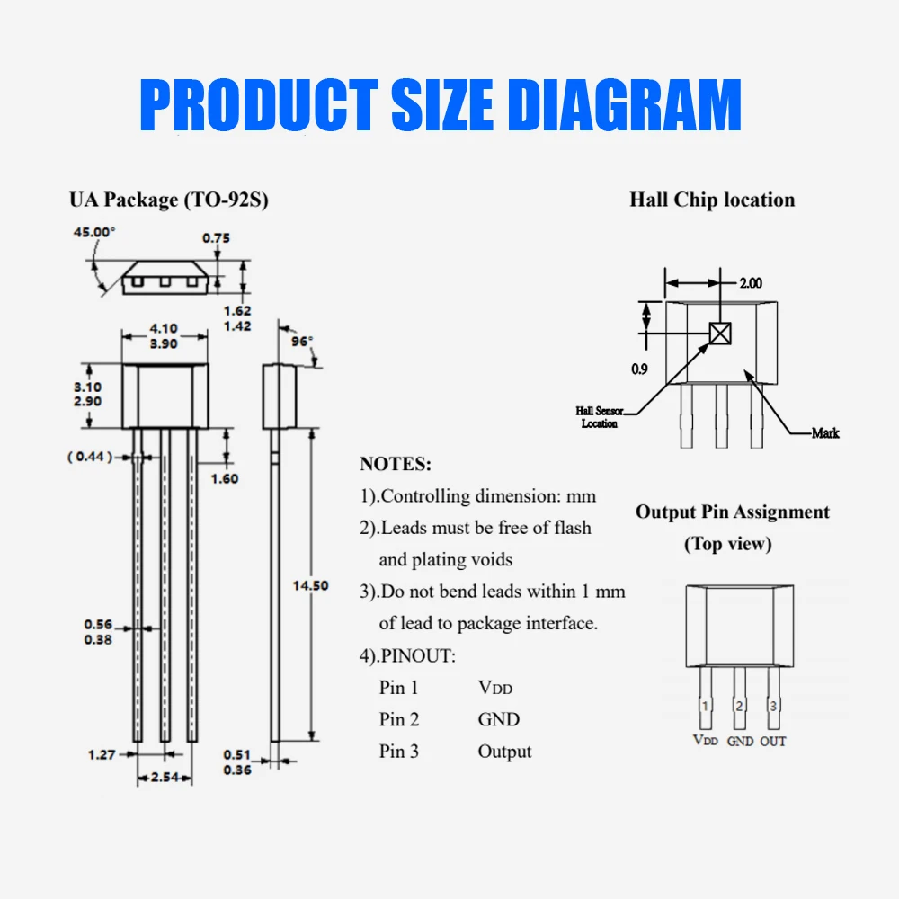 50PCS New BL-HE-DH257 Hall -effect Sensor Is A Temperature Stable, Stress-resistant, Low Tolerance Of Sensitivity Micro-power Sw
