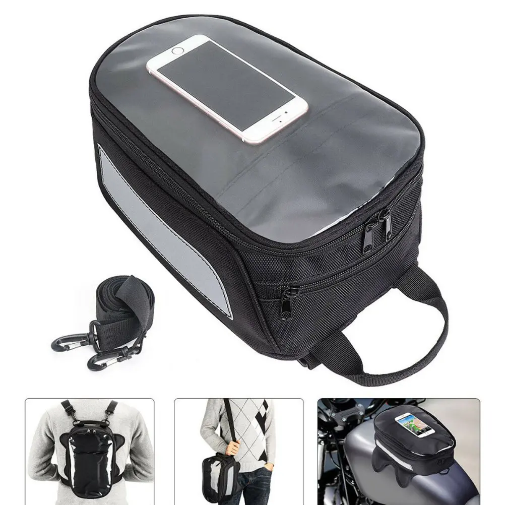 Magnetic Fuel Tank Bag Motorcycle Waterproof Durable Organizer Multiple Compartments Cycling Backpack Tote Motorbike Carrier