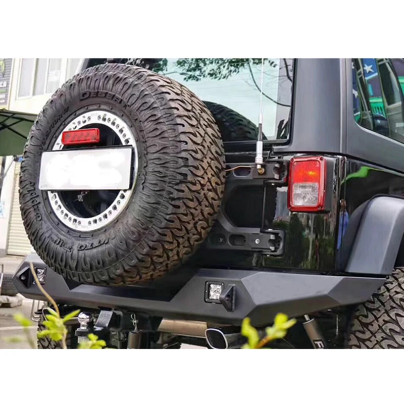 Black steel rear bumper for Jeep Wrangler JK 07+ lengthened bumper auto modified car parts accessories maiker