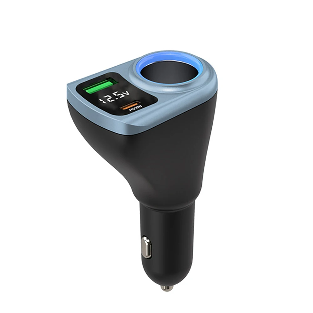 3-In-1 Car Charger 12V-24V 3A 48W For QC3.0 Output For Type-C Output Intelligent Temperature Control Chip Four Ports Expansion