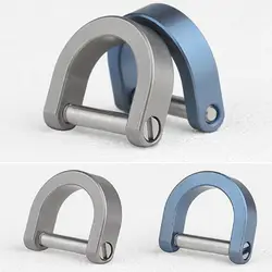 Titanium Alloy D Bow Staples Buckles Shackle Key Ring Carabiner Keychain Hook Outdoor Bracelet Buckle Outdoor Accessories