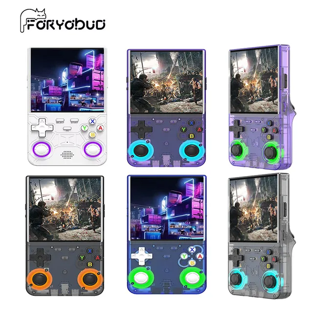 Console Portátil R36 Ultra para Jogos Retrô com Tela IPS de 4'' - Emulador de Jogos Portátil e Reprodutor de Vídeo de Bolso 64G/128G
