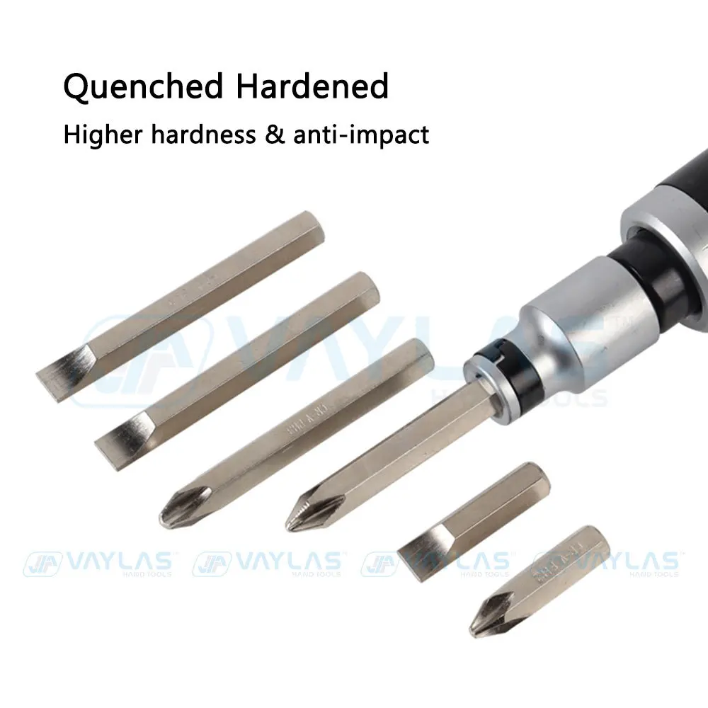 7 buah Set Obeng dampak tugas berat, Set Obeng Driver pahat alat mata soket Kit dengan casing datar & Philli