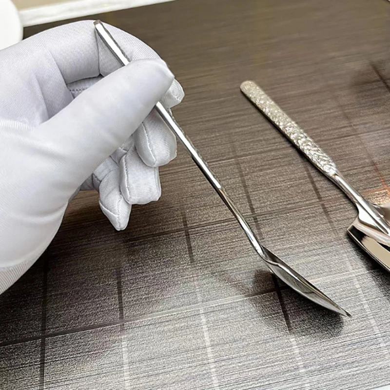 【WO-OW】ملعقة مستديرة من الفولاذ المقاوم للصدأ صافي عشاء ذهبي أحمر مقبض طويل اثارة ملاعق الحلوى لأدوات إكسسوارات المطبخ #1