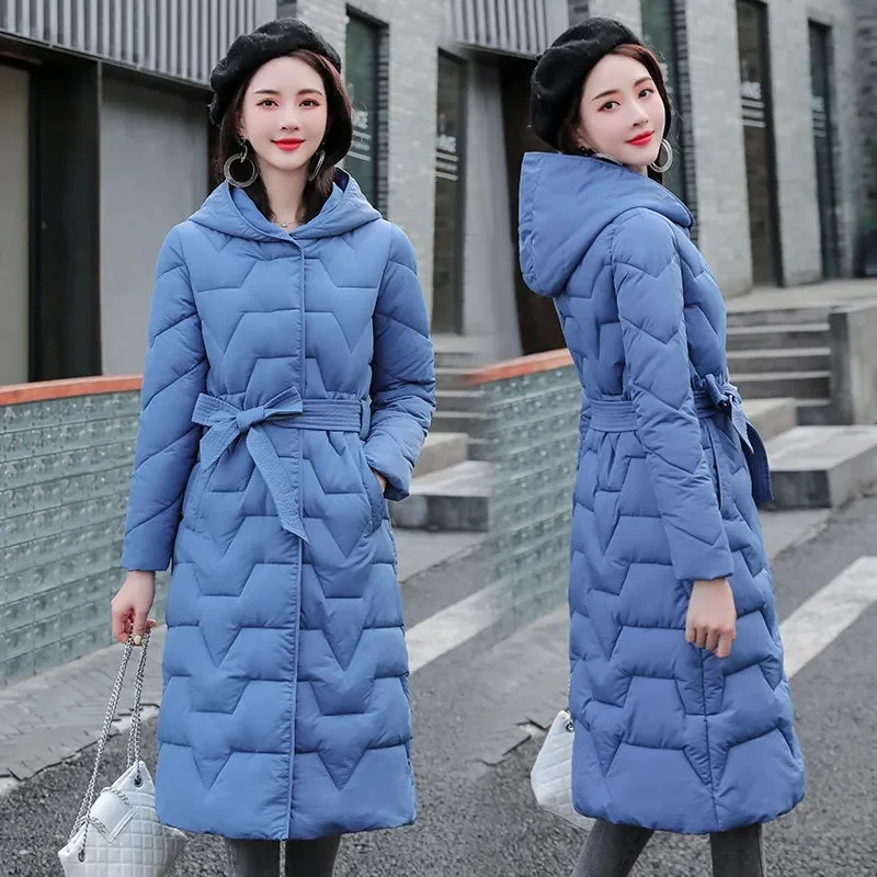 

2023 New Winter Jacket Puffer Coat Women Down Cotton Jacket Loose Long Outwear Hooded Overcoat Warm Snow Wear Parkas