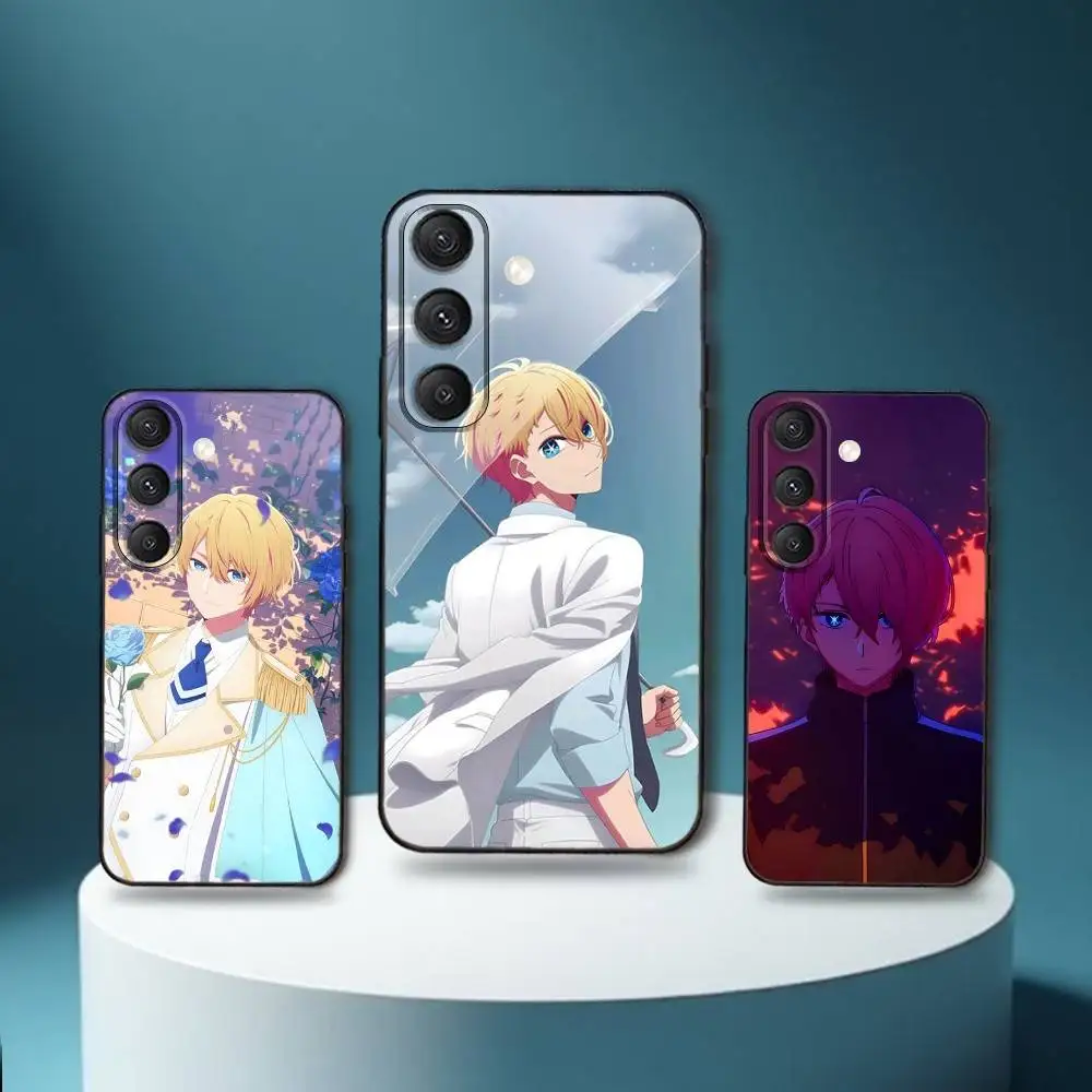 

Oshi No Ko Aqua Anime Phone Case For Samsung S25,S24,S23,S22,S21,S20,S10,Ultra,Plus,Lite,FE,Soft Silicone Black Cover