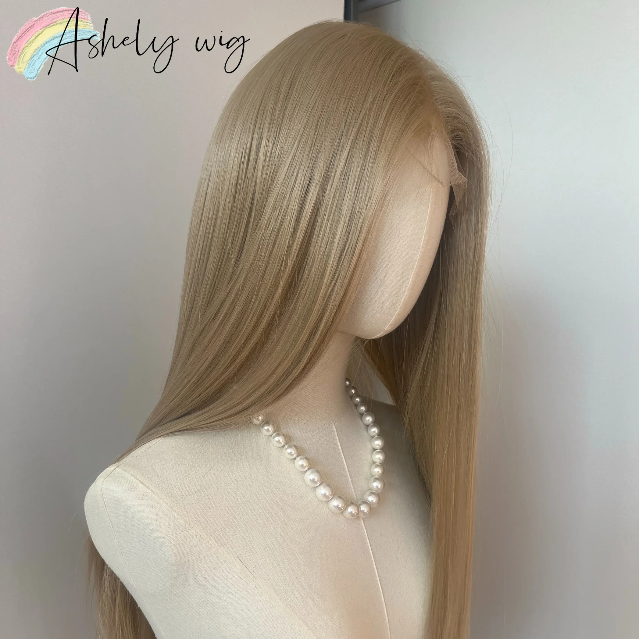 Platinum Blonde Wig 13x4 Lace Front Wig Long Straight Synthetic Lace Wigs High Temperature Fibers for Cosplay